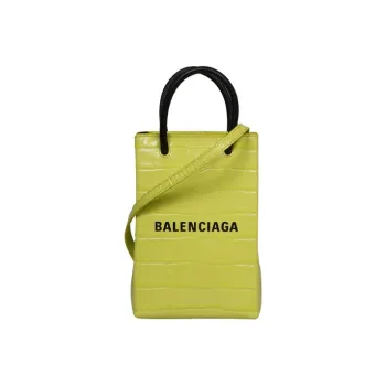 Balenciaga Balenciaga Luggage Collection Leather Handbag Unisex Neon Green