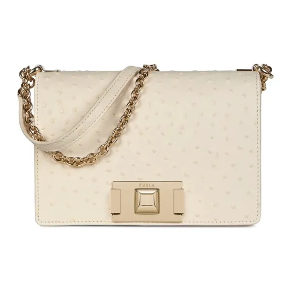 Furla Mimi Collection Lambskin Shoulder Bag Crossbody Bag Mini Women's Ecru-0