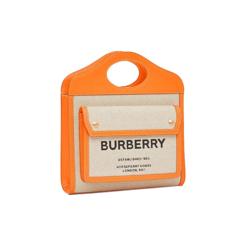 Burberry Pocket Bag Cotton Handbag Crossbody Bag Shoulder Bag Mini Women's Orange-2