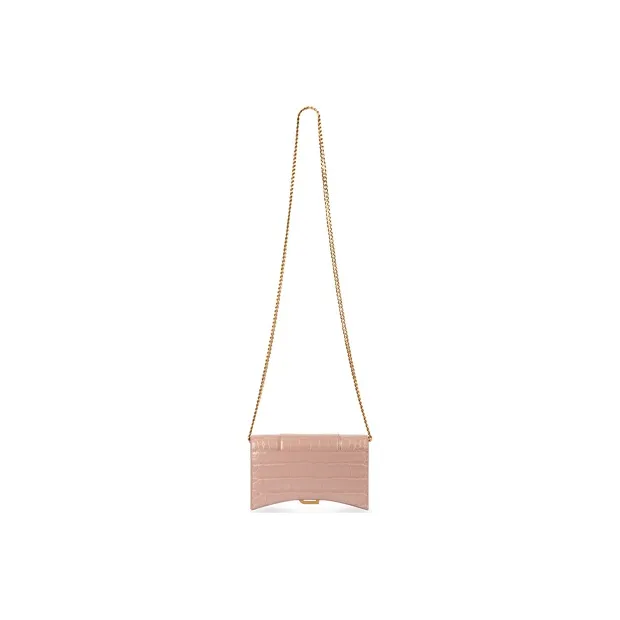 Balenciaga Cow Leather Hourglass Bag Wallet Women's Pink-1