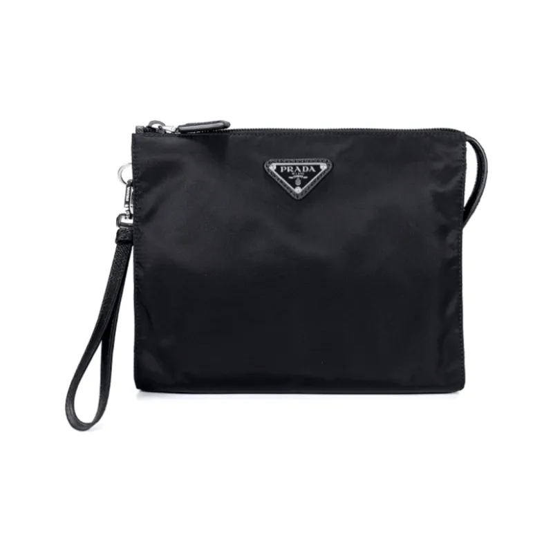 PRADA Nylon Fabric Makeup Bags Clutches Men's Black-0