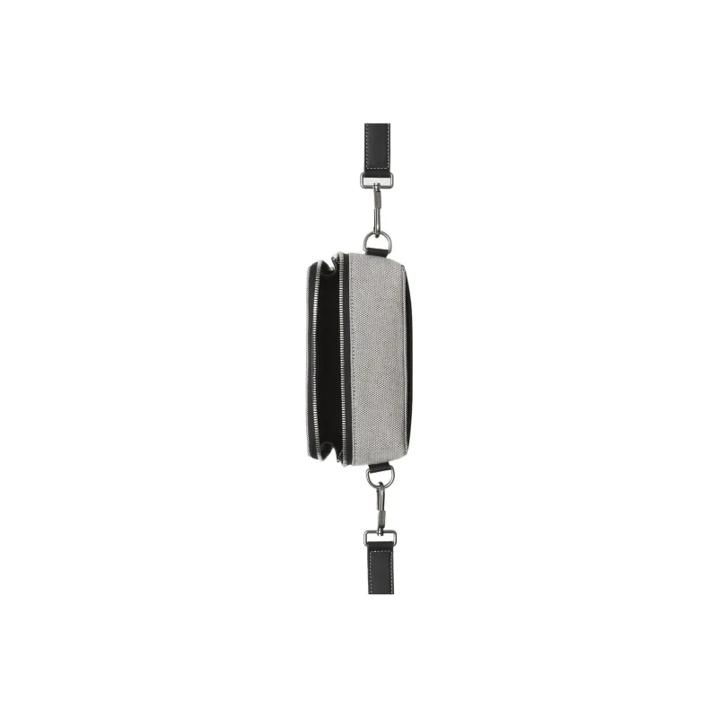 Burberry Horseferry Canvas With Leather Handheld Crossbody Bag Shoulder Bag Men's Charcoal Gray Black-3
