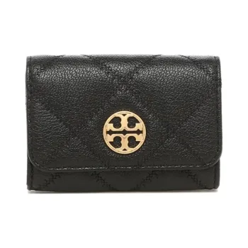 TORY BURCH TB Willa Leather Business Card Holder, Wallet Card Holder Regular Women's Black