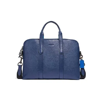 COACH Leather Briefcase Laptop Bag Shoulder Bag Crossbody Bag Handbag Large Size Men's Blue