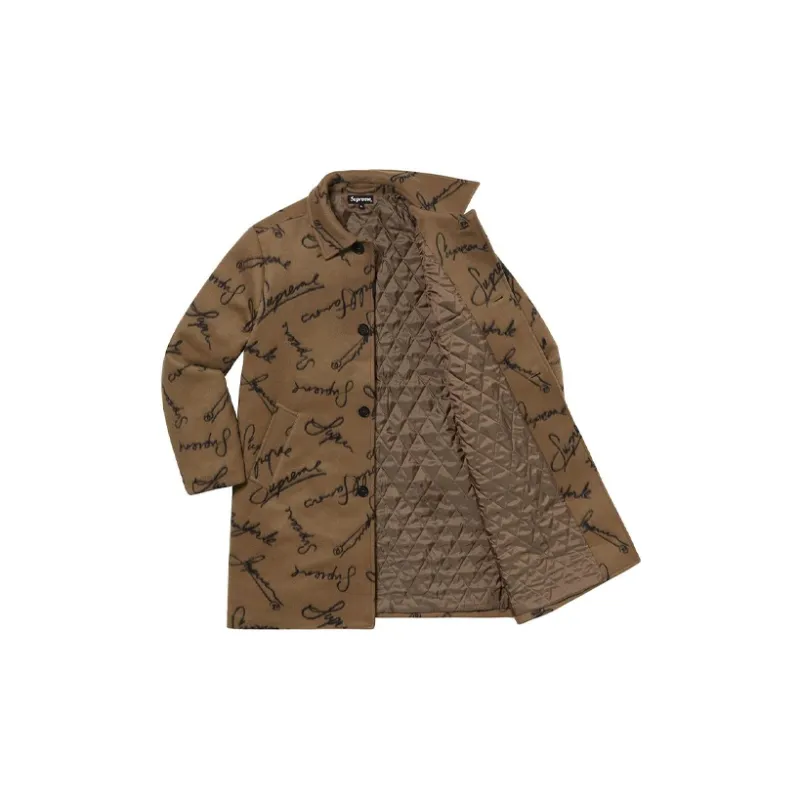 Supreme Script Logos Wool Overcoat-5