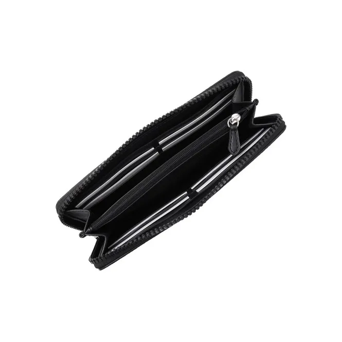 COACH Accordion Zip Canvas Clutches Wallets Men's Black-2