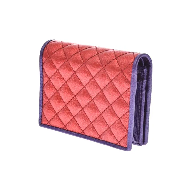 GUCCI Zumi Multicolor Diamond Pattern Leather Double-Fold Flap Card Holder Wallet Regular Women's Red/Pink/Purple-1