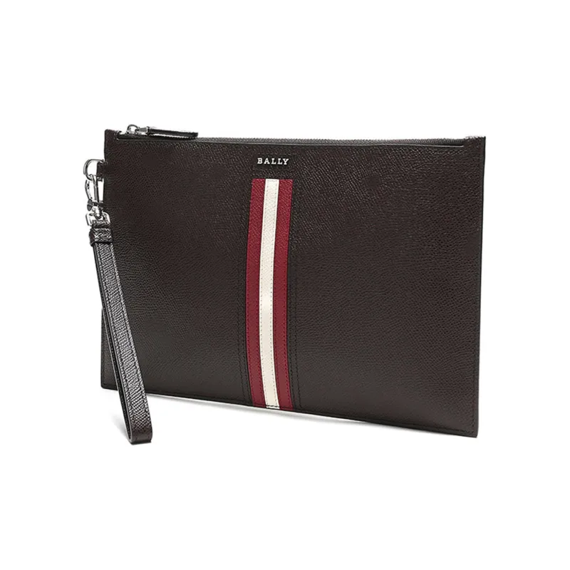 BALLY Leather Clutch Men's Coffee-1