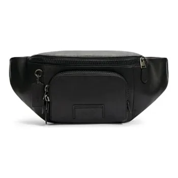 COACH Track Cow Leather Fanny Pack Large Size Men's Black