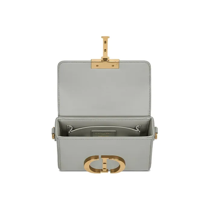 DIOR 30 Montaigne Smooth Cow Leather Handbag, Shoulder Bag Women's Gray-3
