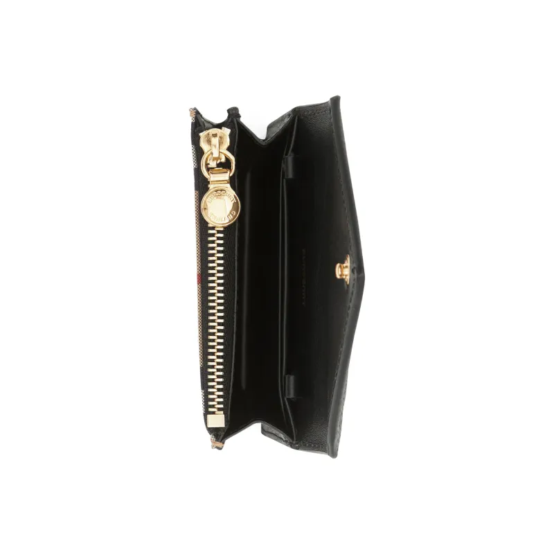 Burberry Vintage Cow Leather Fine Metal Chain Bag Shoulder Crossbody Bag Coin Purse Card Holder Regular Women's Black-4