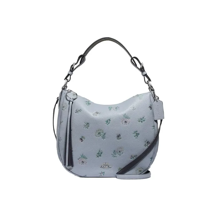 COACH Sutton Leather Handbag Large Size Women's Haze Blue-0