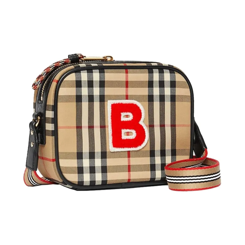 Burberry Vintage Leather Camera Bags Shoulder Bags Women's Khaki-1