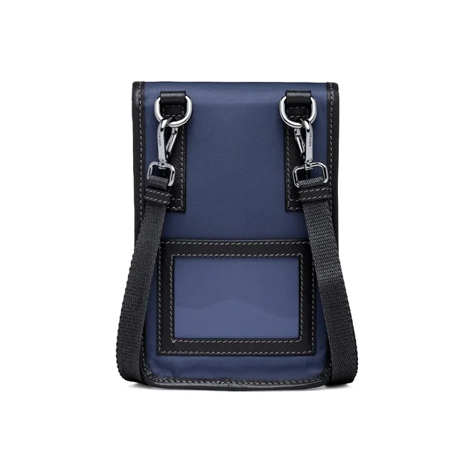 PRADA Re Nylon Recycled Nylon Cell Phone Pouch Men's Blue-1