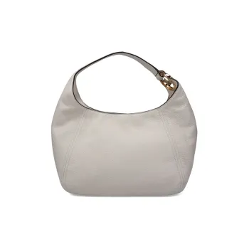 MICHAEL KORS Fulton Cow Leather Crescent Bag, Shoulder Bag, Handbag Large Size Women's White
