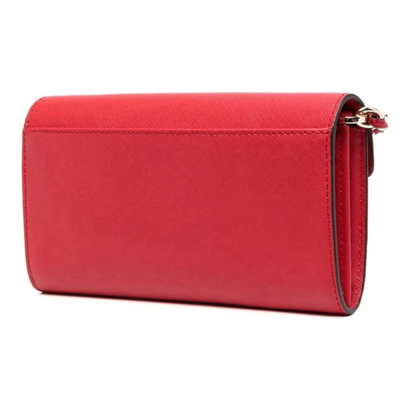 MICHAEL KORS Jet Set Solid Color Leather Crossbody Bag Chain Envelope Bag Women's Red-1