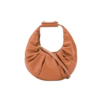 Staud Cow Leather Dumpling Bag, Crescent Bag, Hobo Bag, Handbag Mini Women's Tan