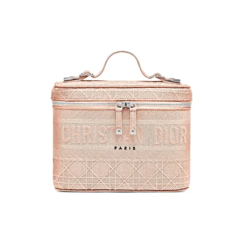 DIOR DiorTravel Canvas Toiletry Bag Travel Storage Bag Handbag Makeup Bag Women's Pink