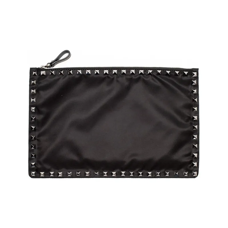 Valentino Nylon Coin Purse Clutch Regular Men's Black-2
