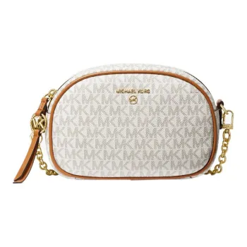 MICHAEL KORS Jet Set Charm Canvas Crossbody Bags Shoulder Bags Small Size Women's Vanilla White Acorn Brown Multicolor