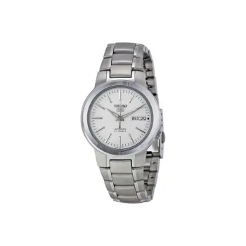 SEIKO Series 5 Mechanical Movement Stainless Steel Strap Watch Men's Watches White Dial SNKA01K1