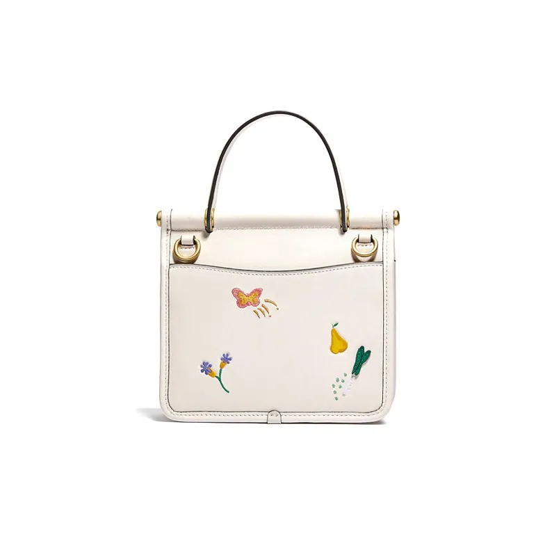COACH Willis Leather Shoulder Bag, Crossbody Bag, Handbag Small Size Women's White-2
