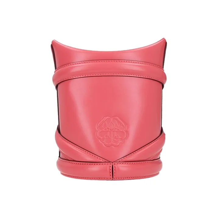 Alexander McQueen Calfskin Bucket Bags Crossbody Bag Shoulder Bag Women's Coral-2