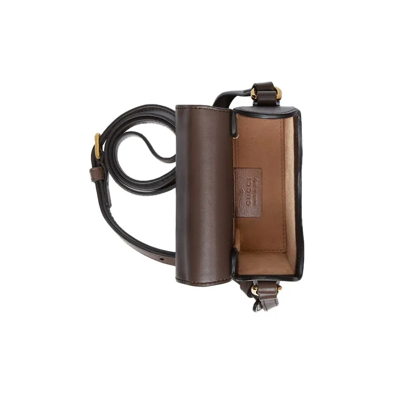 GUCCI Horsebit 1955 Leather Cell Phone Pouch, Cigarette Case, Bag, Crossbody Bag, Shoulder Bag Unisex Brown-5