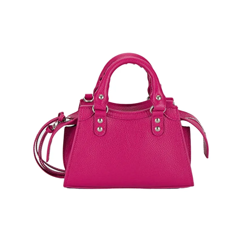 Balenciaga Cow Leather Shopping Bag Shoulder Bag Women's Fuchsia-2