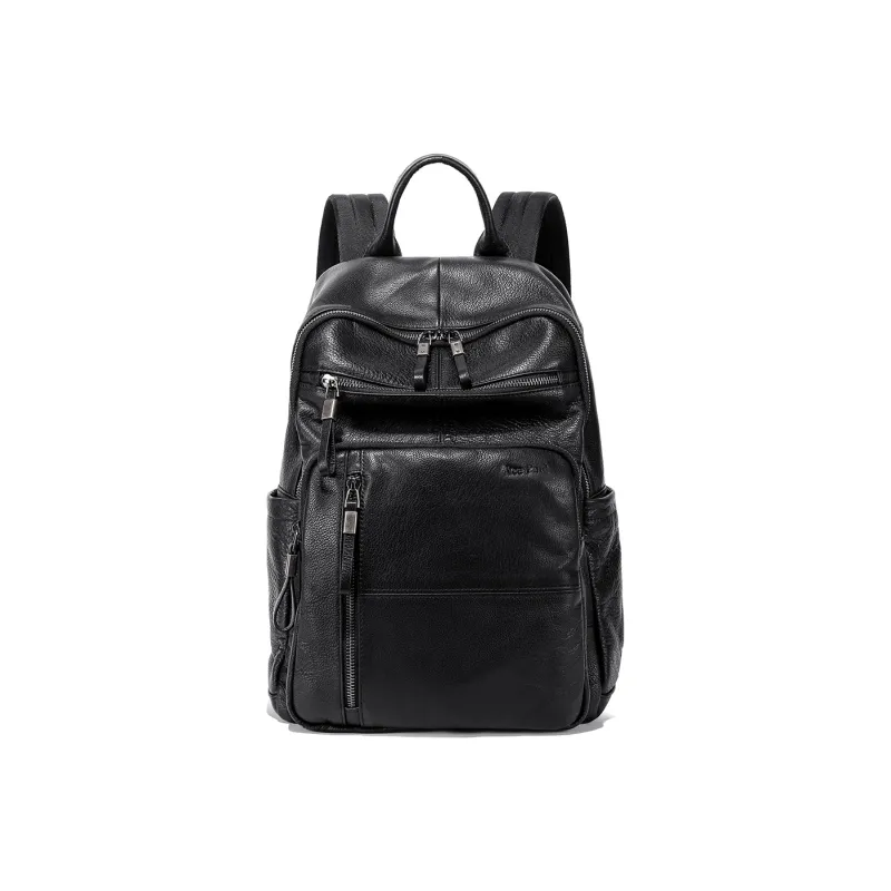 Ace Paul Cow Leather Backpack Regular Unisex Cool Black-0