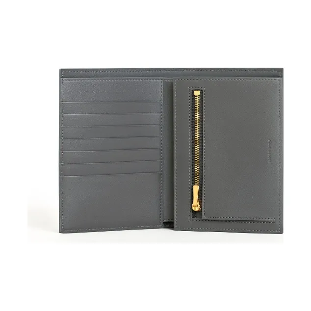 CELINE Grained Calfskin Wallet Medium Size Women's Gray, Pink & Multicolor-3