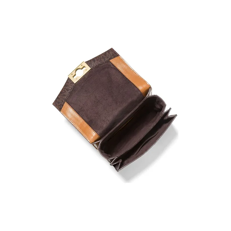 MICHAEL KORS Hendri Cow Leather Artificial Leather Shoulder Bag Crossbody Bag Mini Women's Dark Brown-2
