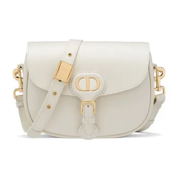 DIOR Bobby Smooth Cow Leather, Leather Shoulder Bag, Crossbody Bag Medium Size Women's White