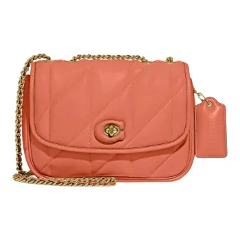 COACH Pillow Nappa Leather Shoulder Bag Crossbody Bag Medium Size Women's Macaron Color/Light Coral