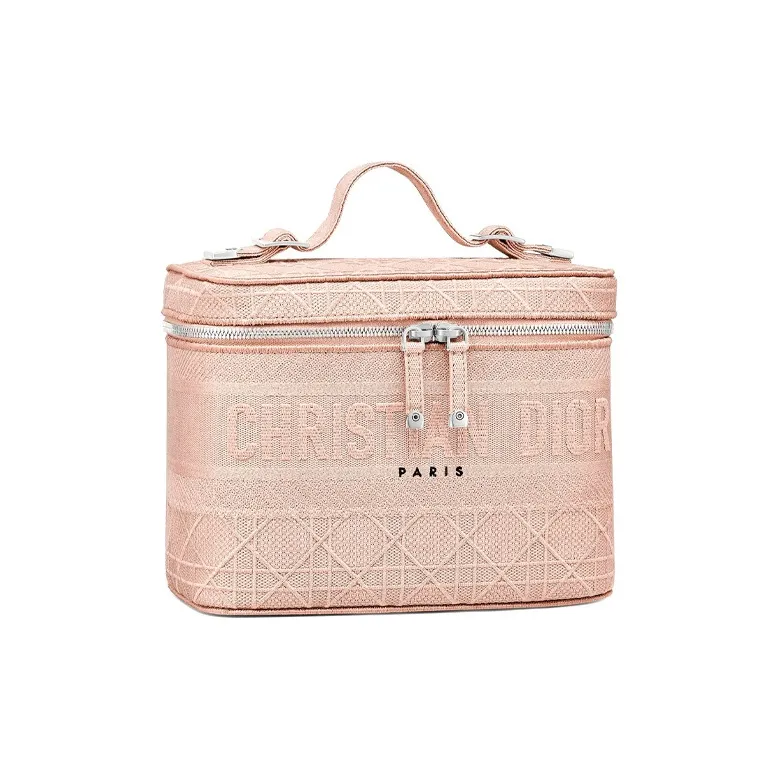 DIOR DiorTravel Canvas Toiletry Bag Travel Storage Bag Handbag Makeup Bag Women's Pink-1