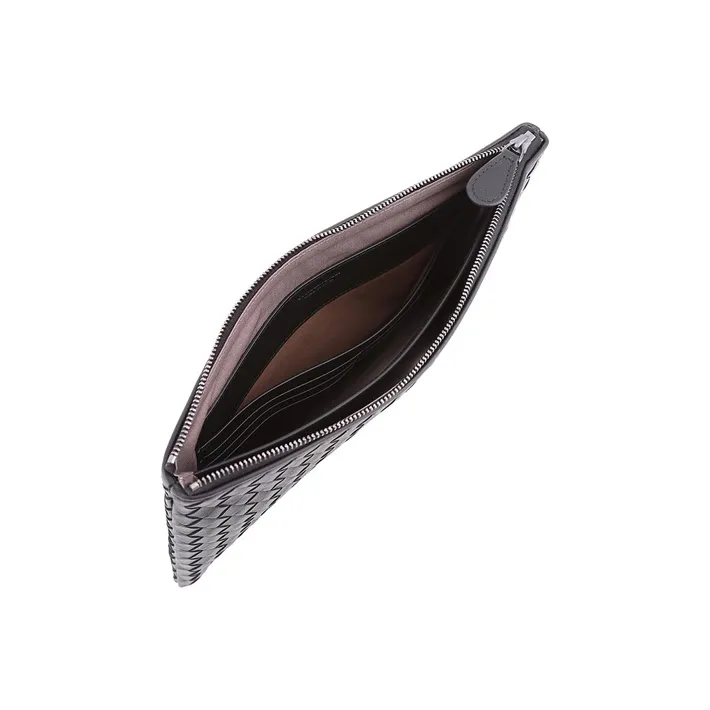 Bottega Veneta Biletto Intrecciato Nappa Clutch Bag Black-5