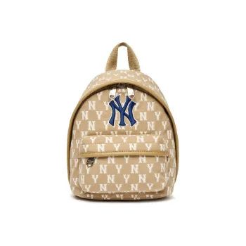 MLB Monogram Collection Cotton Backpack Mini Women's Khaki Brown
