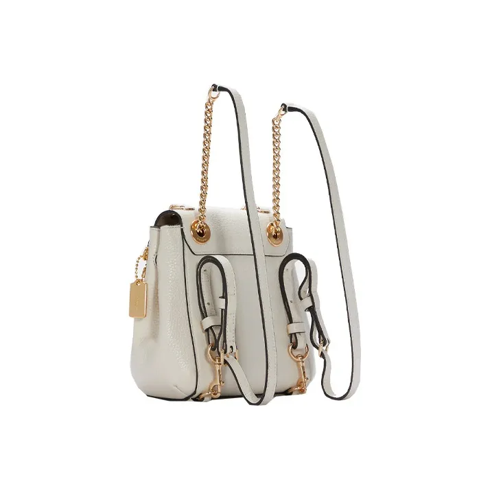 COACH Convertible Leather Crossbody Bag Backpack Tubas Women's Chalk White-1