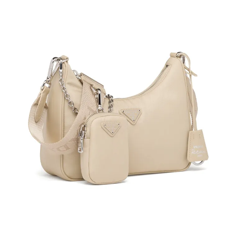 PRADA Re Edition Nylon Shoulder Bag, Handbag, Shoulder Bag, Crossbody Bag Regular Women's Desert Beige-1
