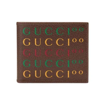 GUCCI Leather Wallet Men's Brown