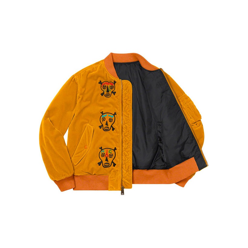 ジャケット・アウター Supreme ClaytonPatterson skulls MA-1 MA-1 Supreme Clayton Patterson Skulls Jacket - Jackets Masters