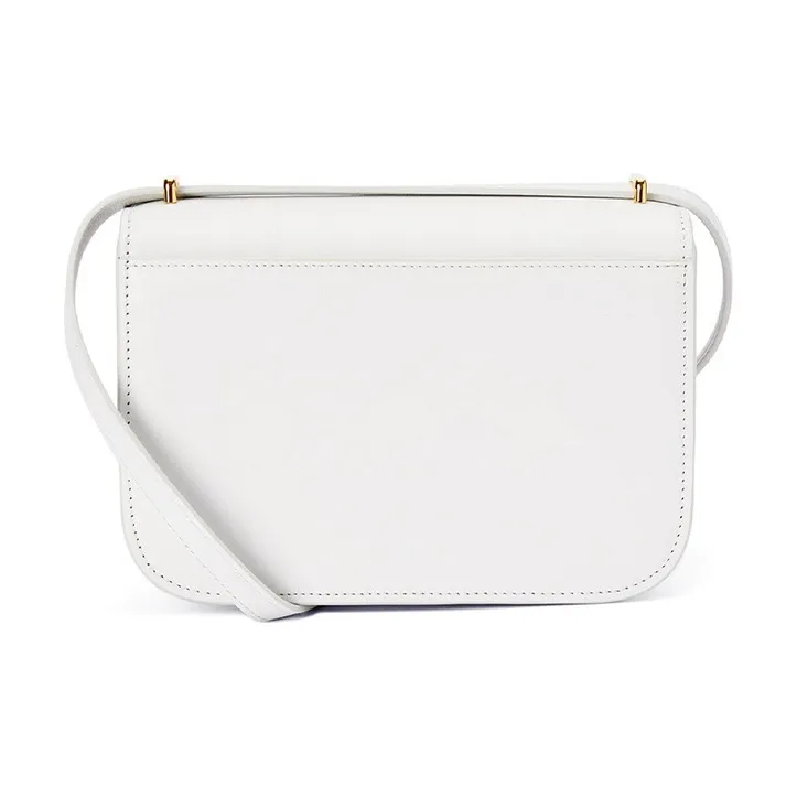 LOEWE Goya Silk Calfskin Small Square Bag Shoulder Bag Crossbody Bag Small Size Women's Cotton White-2