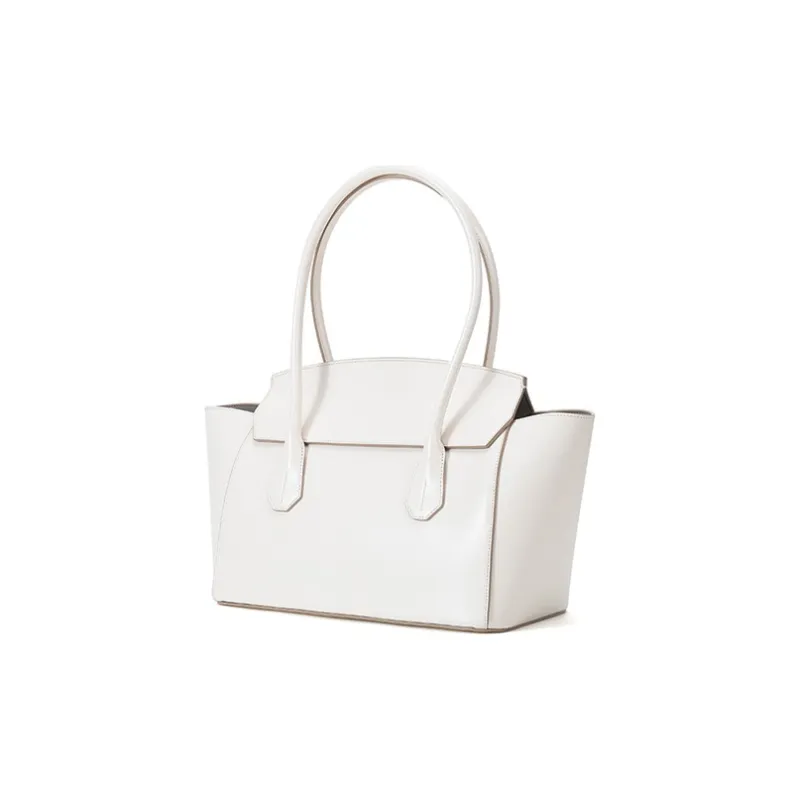 BALLY Embossed Cow Leather Handbag, Shoulder Bag Women's Bone White-1