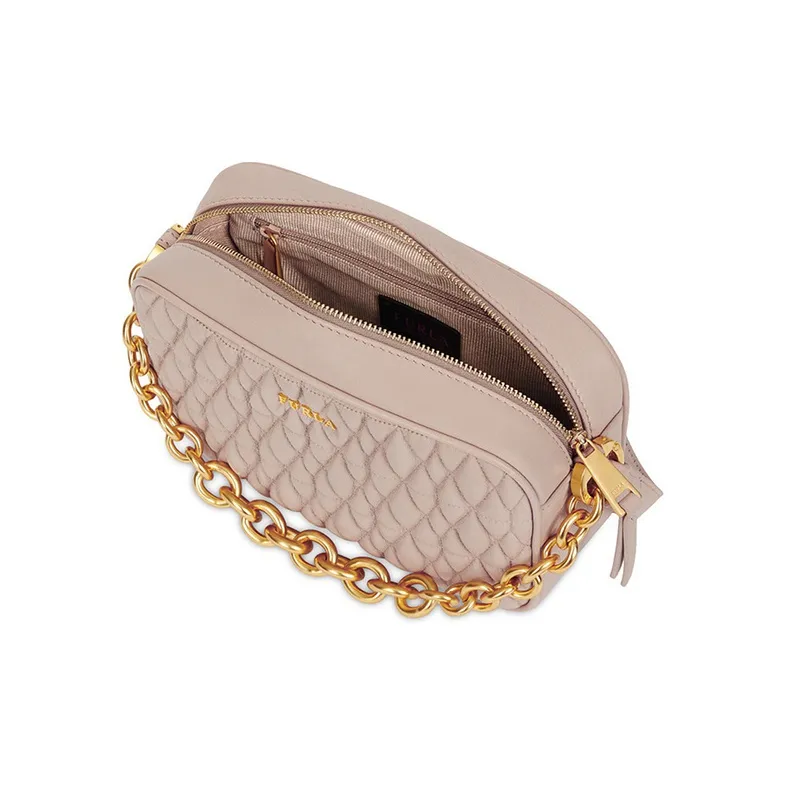 Furla Cometa Calfskin Small Square Bag Camera Bag Shoulder Bag Crossbody Bag Mini Women's Pink-2