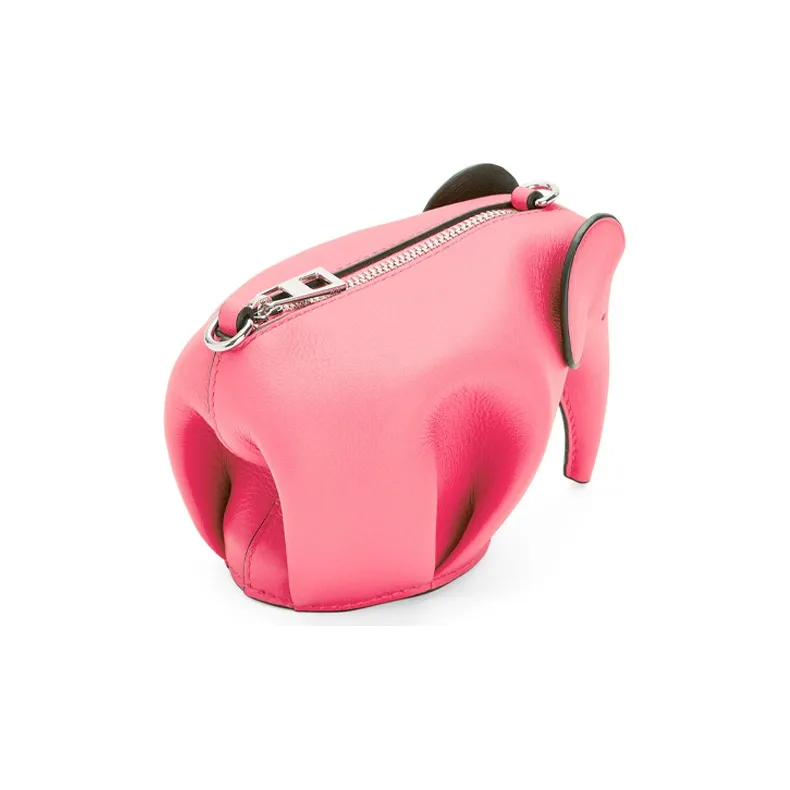 LOEWE Cow Leather Small Elephant Bag Shoulder Bag Crossbody Bag Women's Pink-3
