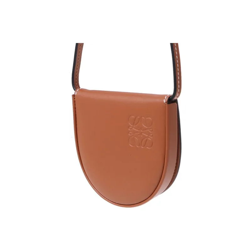 LOEWE Heel Cow Leather Horseshoe Bag, Crossbody Bag, Shoulder Bag Women's Brown-1