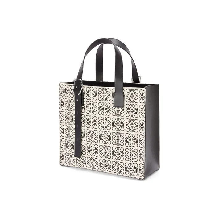 LOEWE Jacquard Fabric With Cow Leather Tote Bag, Shopping Bag, Handbag, Shoulder Bag Women's-2