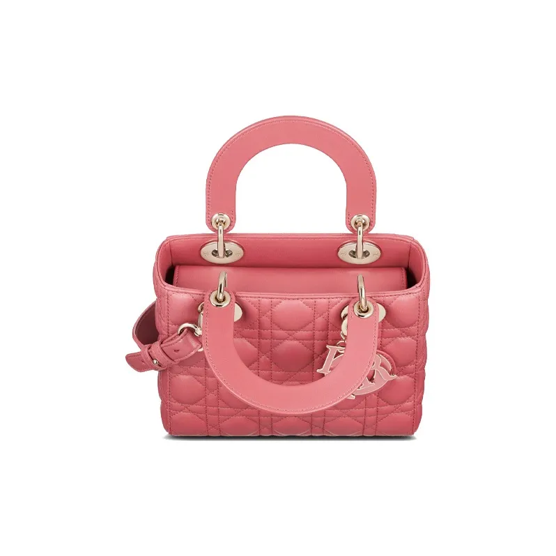 DIOR Sheepskin Lady Dior Bag, Shoulder Bag, Crossbody Bag, Handbag Trumpets Women's Pink-2