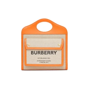 Burberry Pocket Bag Cotton Handbag Crossbody Bag Shoulder Bag Mini Women's Orange