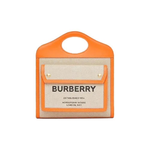 Burberry Pocket Bag Cotton Handbag Crossbody Bag Shoulder Bag Mini Women's Orange